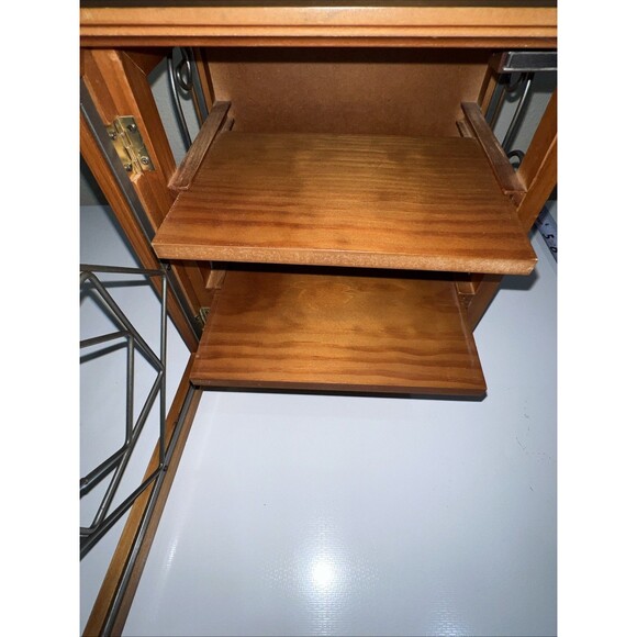 Curio Cabinet Wood Open Metalwork Scroll SPI San Francisco USA Wall Mount Table - Picture 11 of 12